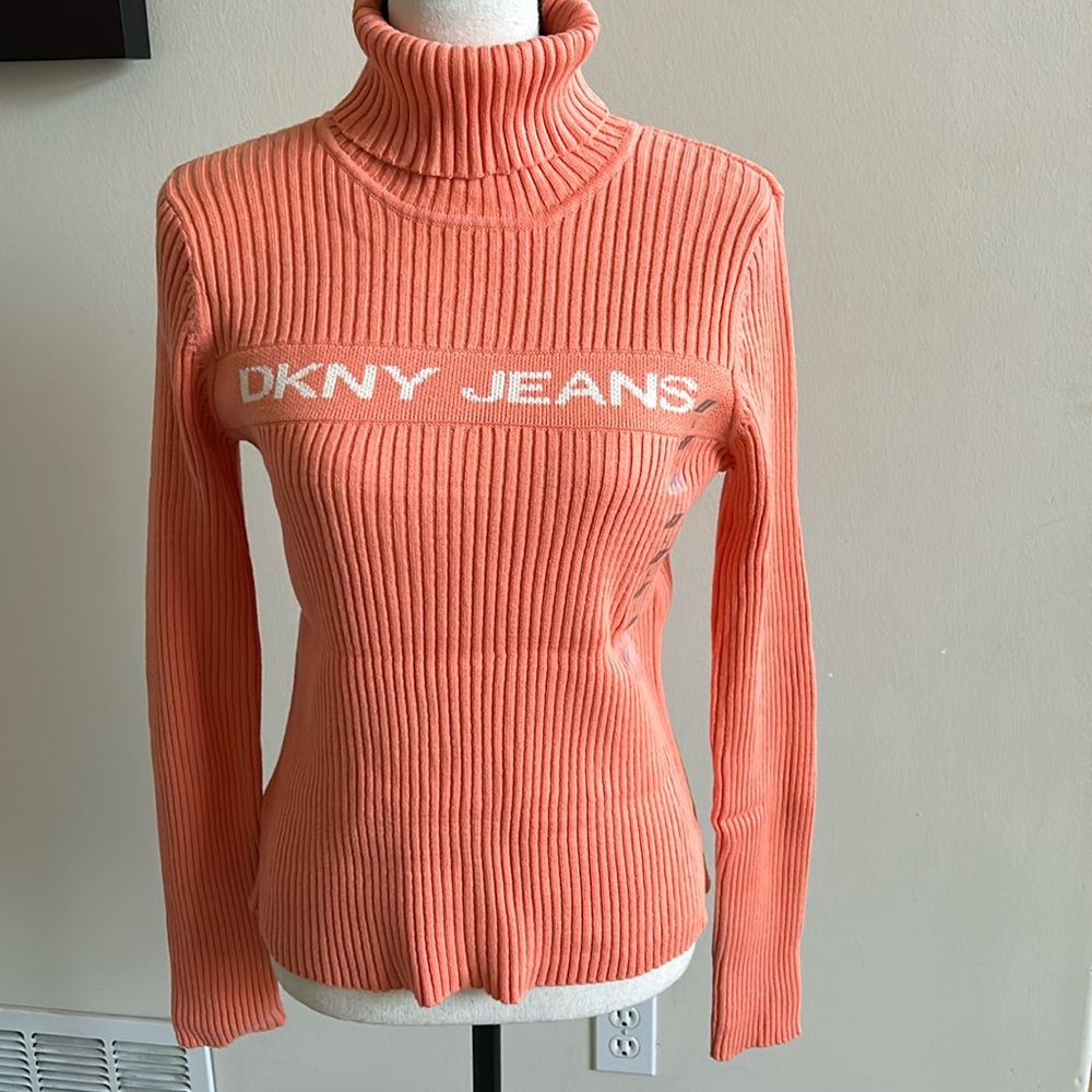 Vintage DKNY Jeans Turtleneck Ski Sweater, Size L